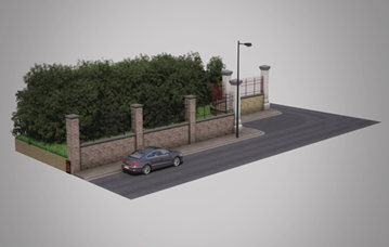 Computer generated image of Limesford Road wall